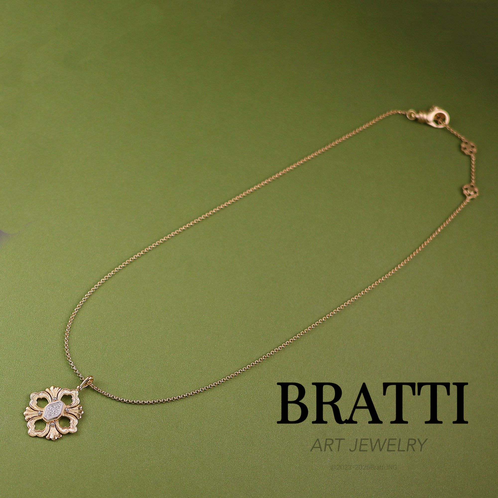 Bratti 18K金钻石项链可调节(45cm/大号)-KX251207