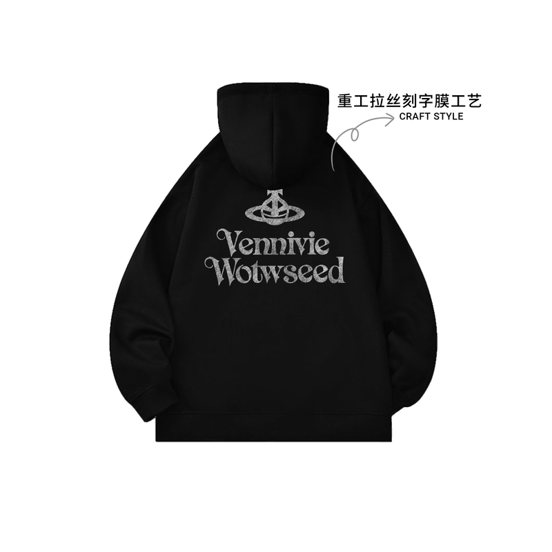 【现货-重工】潮牌拉丝华棉400克连帽卫衣男女同款秋冬卫衣-Q110