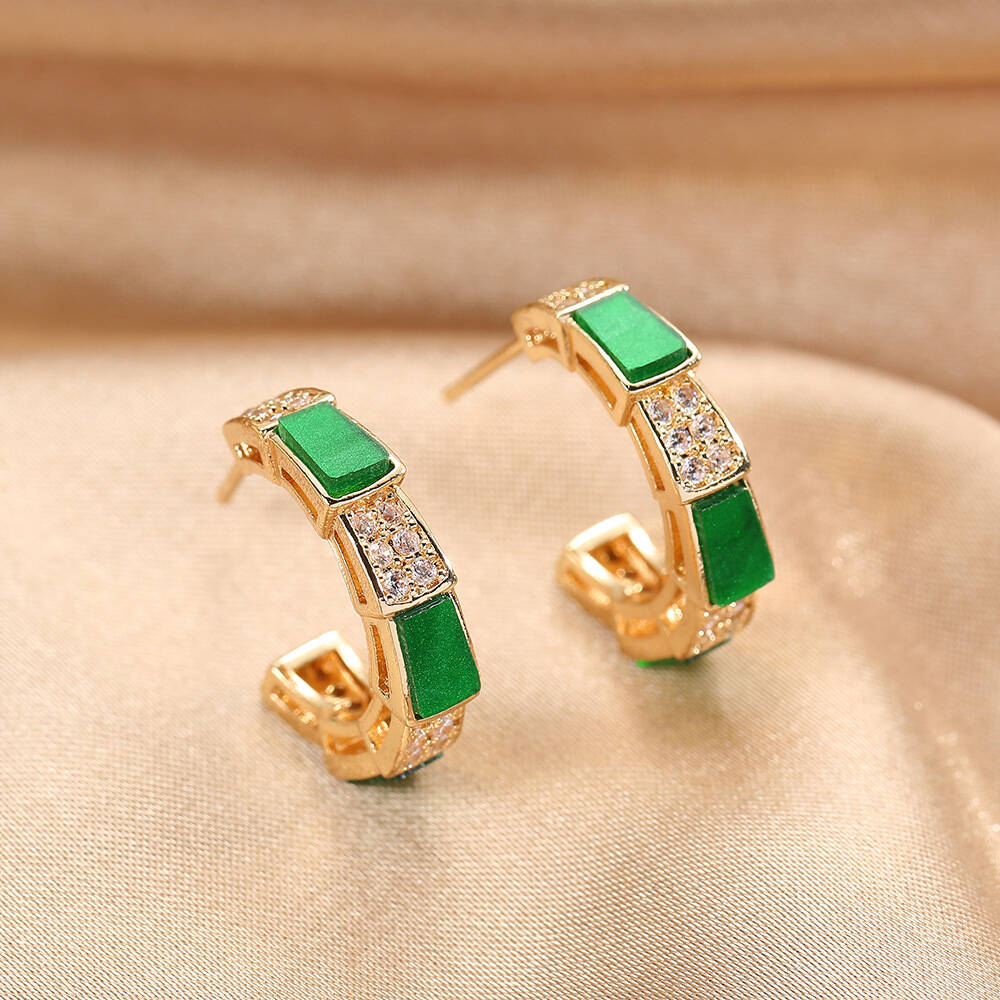 铜合金耳饰 轻奢设计师款耳钉耳饰~7347