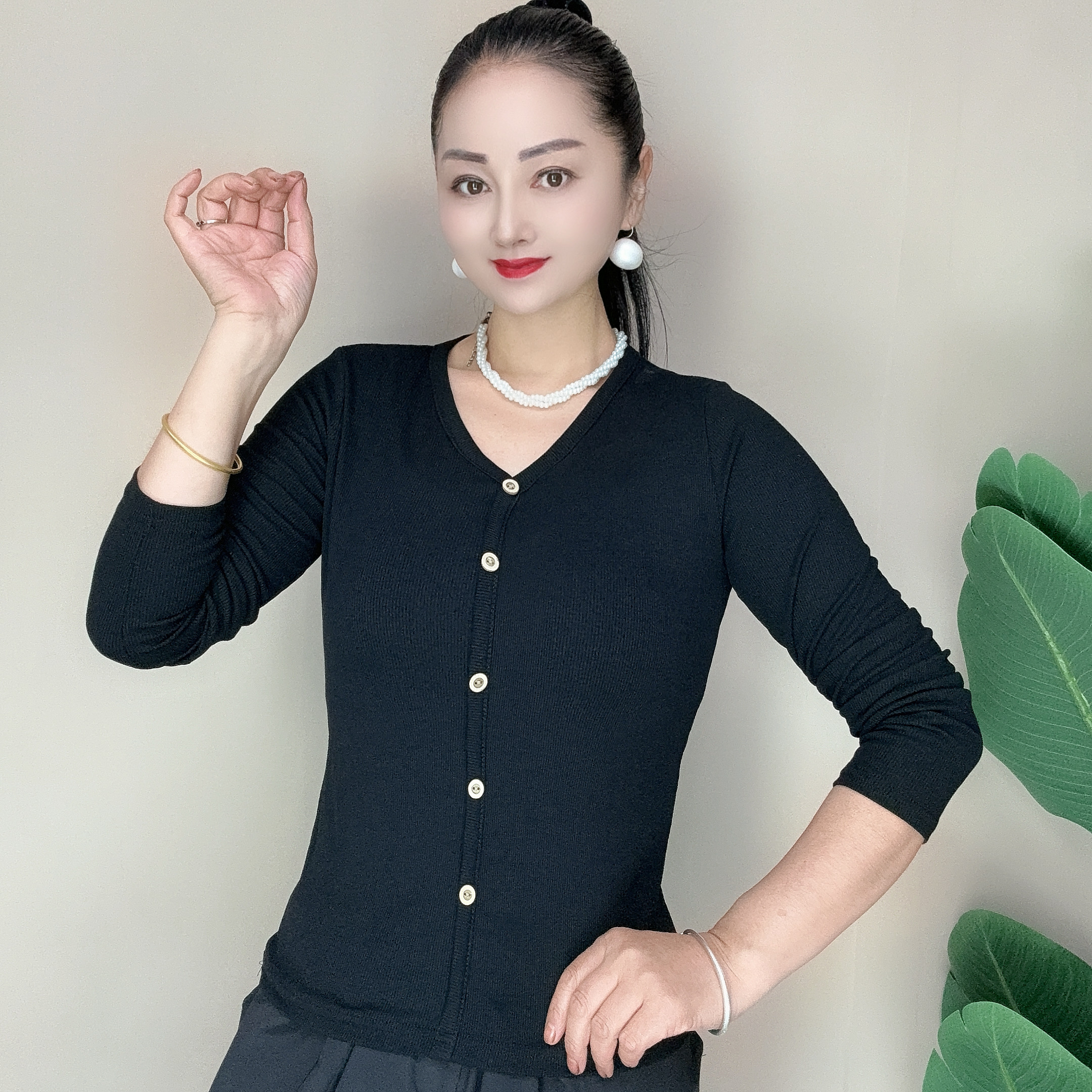 抗皱长袖速干休闲风短袖圆领T恤网红ins针织纯色显瘦