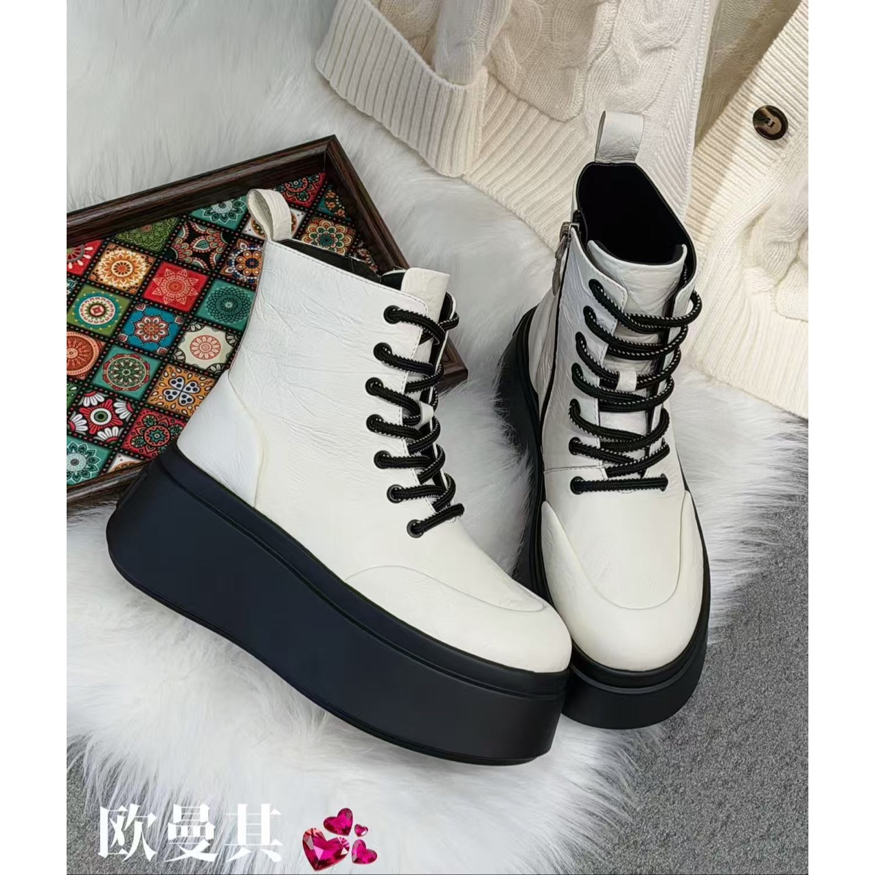 现货A4｜真皮羊里垫潮酷女靴｜标准尺码｜322A-05