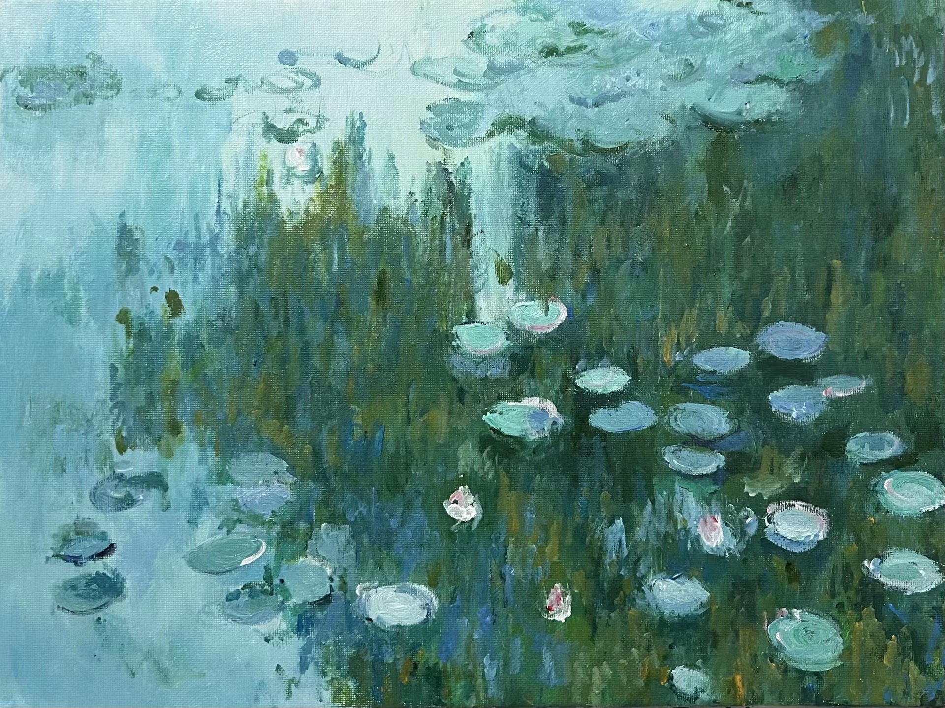 人工精装裱，纯手绘油画，高质感！