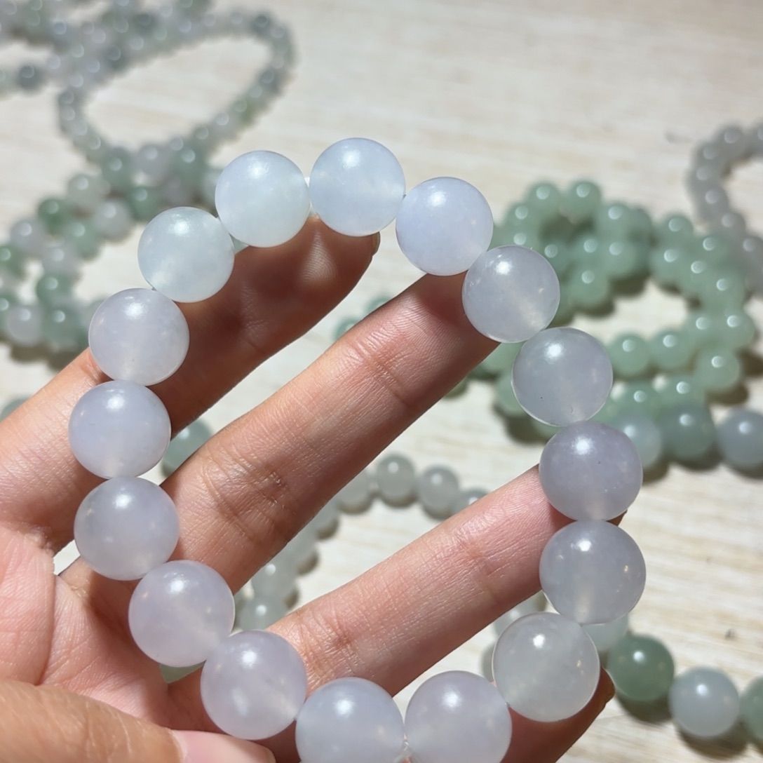 定制翡翠未镶嵌冰胶手串