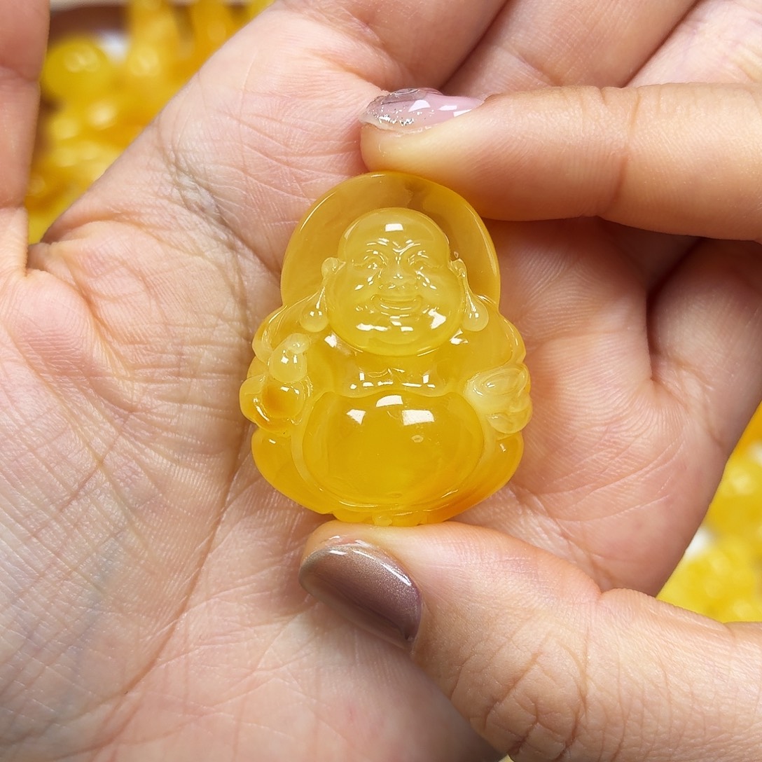 蜜蜡未镶嵌颈饰焦皮妖花佛公