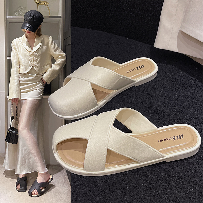 【几乐福】2025新款包头拖鞋百搭沙滩鞋韩版罗马软底拖鞋外穿仙女风