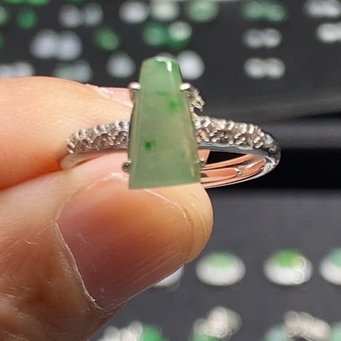 翡翠银S925镶嵌戒指