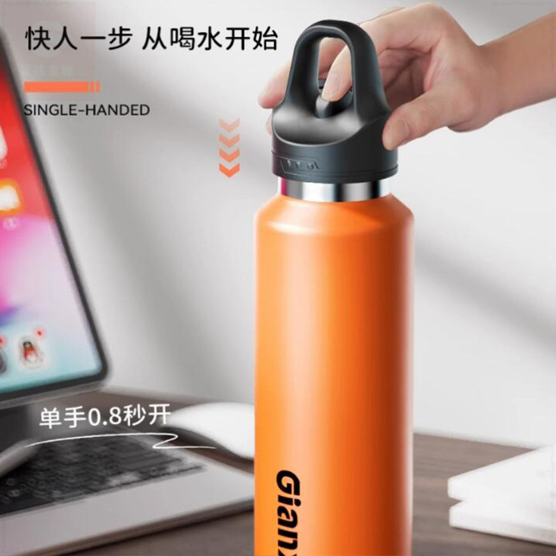 一键开盖保温杯家用2025新款车载茶杯单手速开水杯男士316杯子