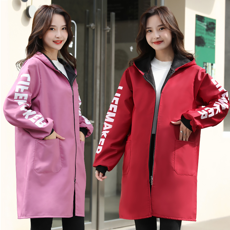 围裙长袖罩衣厨房家用时尚可定制logo印字大人罩衣加绒防污工作服