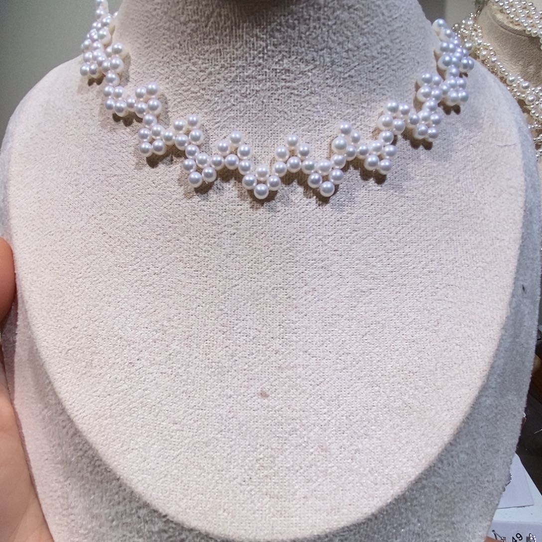 非金属非金属编织正圆无暇设计项链