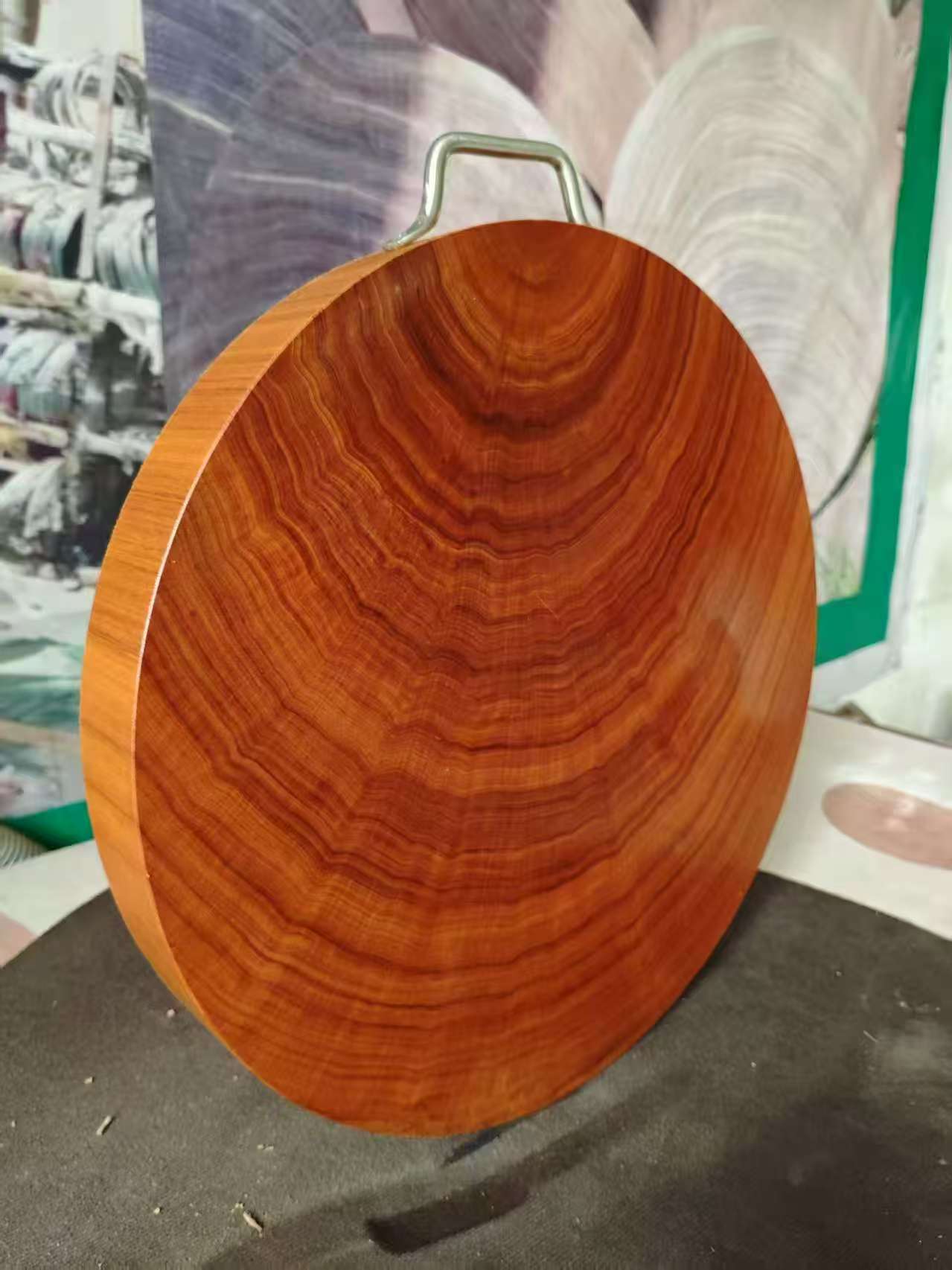 39Ⅹ6公分石山油蚬木砧板家用圆形纯天然，无漆无腊耐用耐砍创意