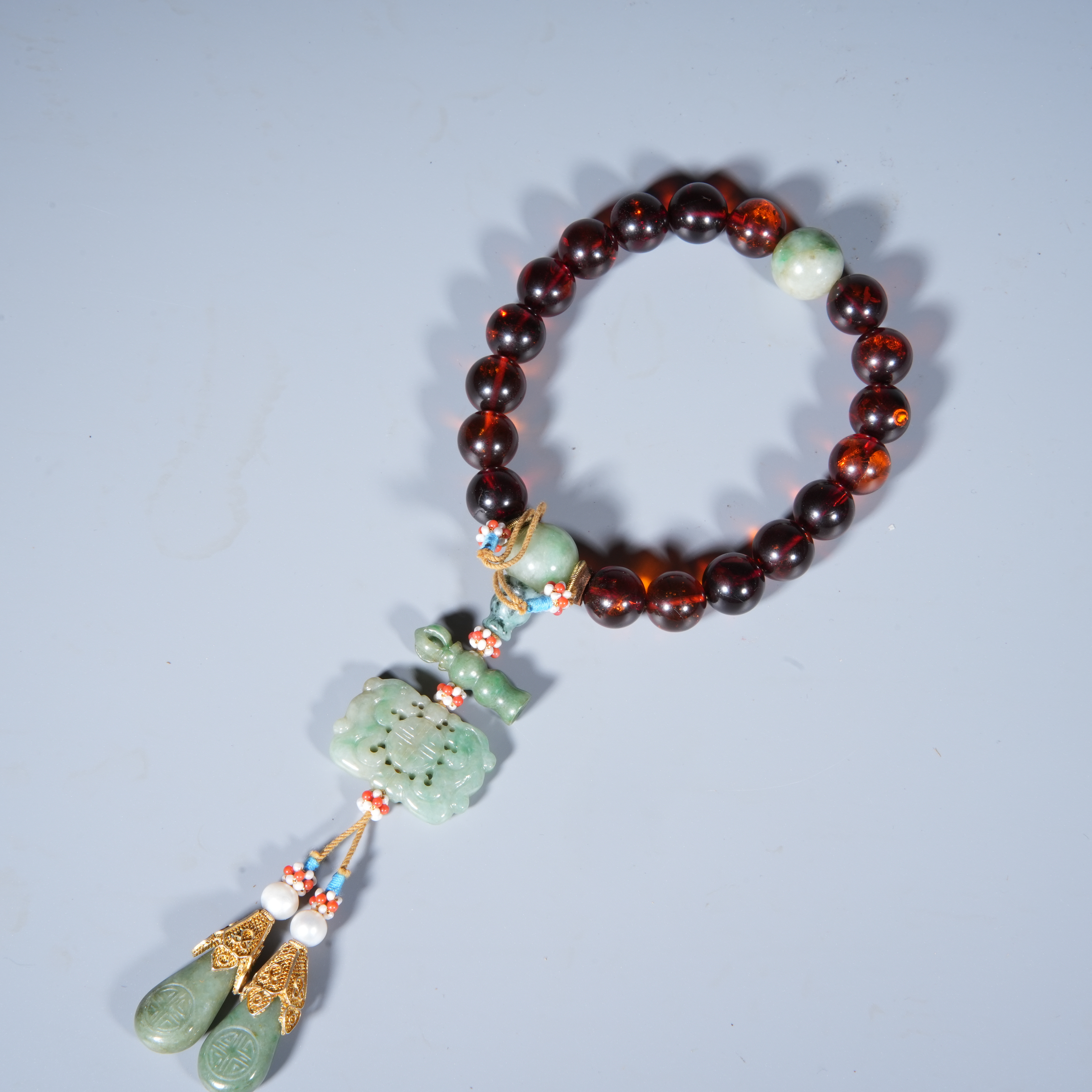 Tgz16 清代 琥珀手持