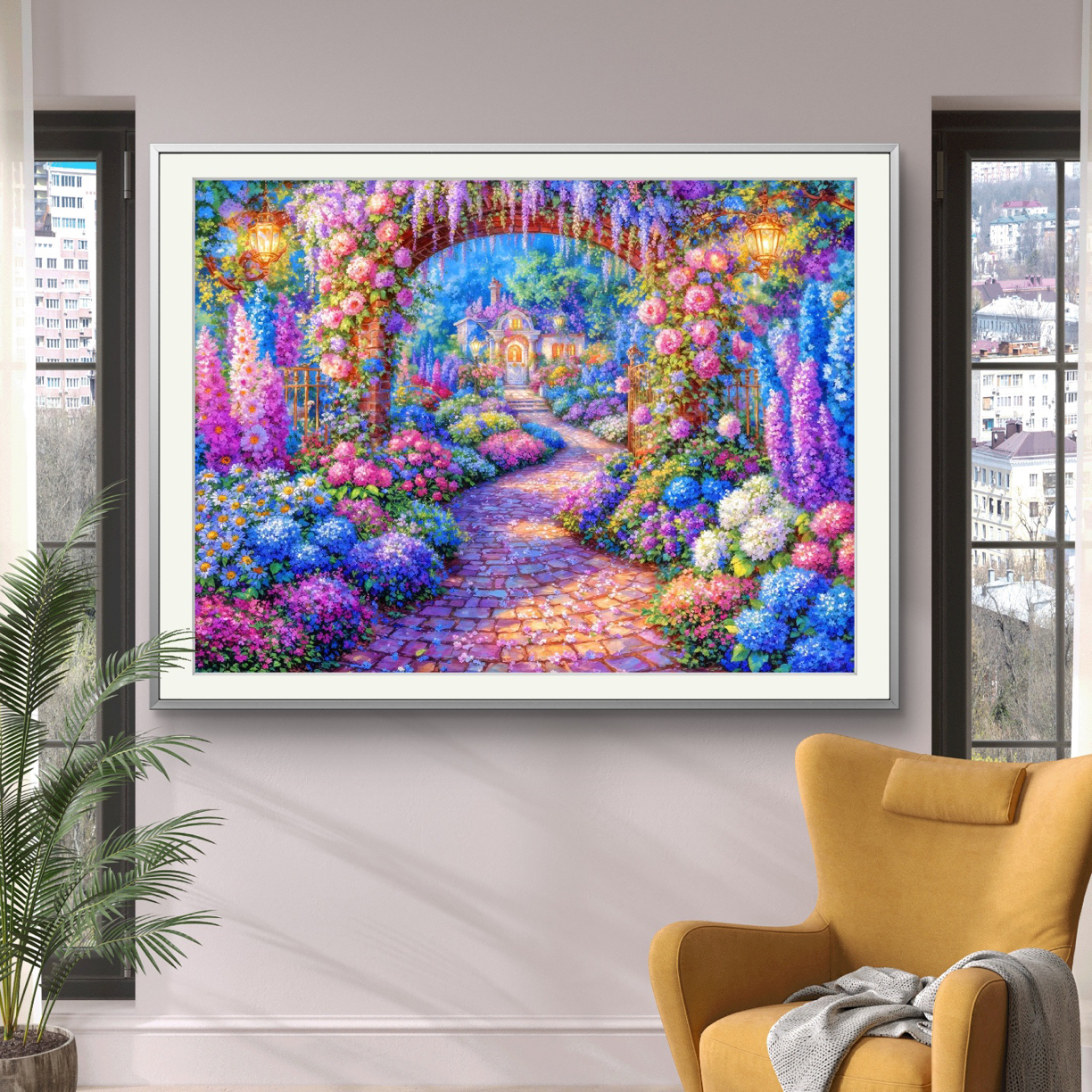 小浣熊定制，繁花庄园110*85大格十字绣（精准印花）裸包