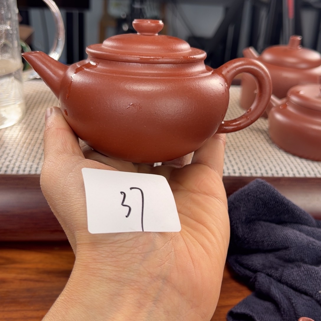 紫砂茶壶微瑕2.7-37 红皮龙笠帽200
