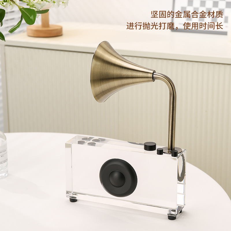 现代轻奢透明水晶高级感摆件家居别墅客厅装饰艺术工艺品