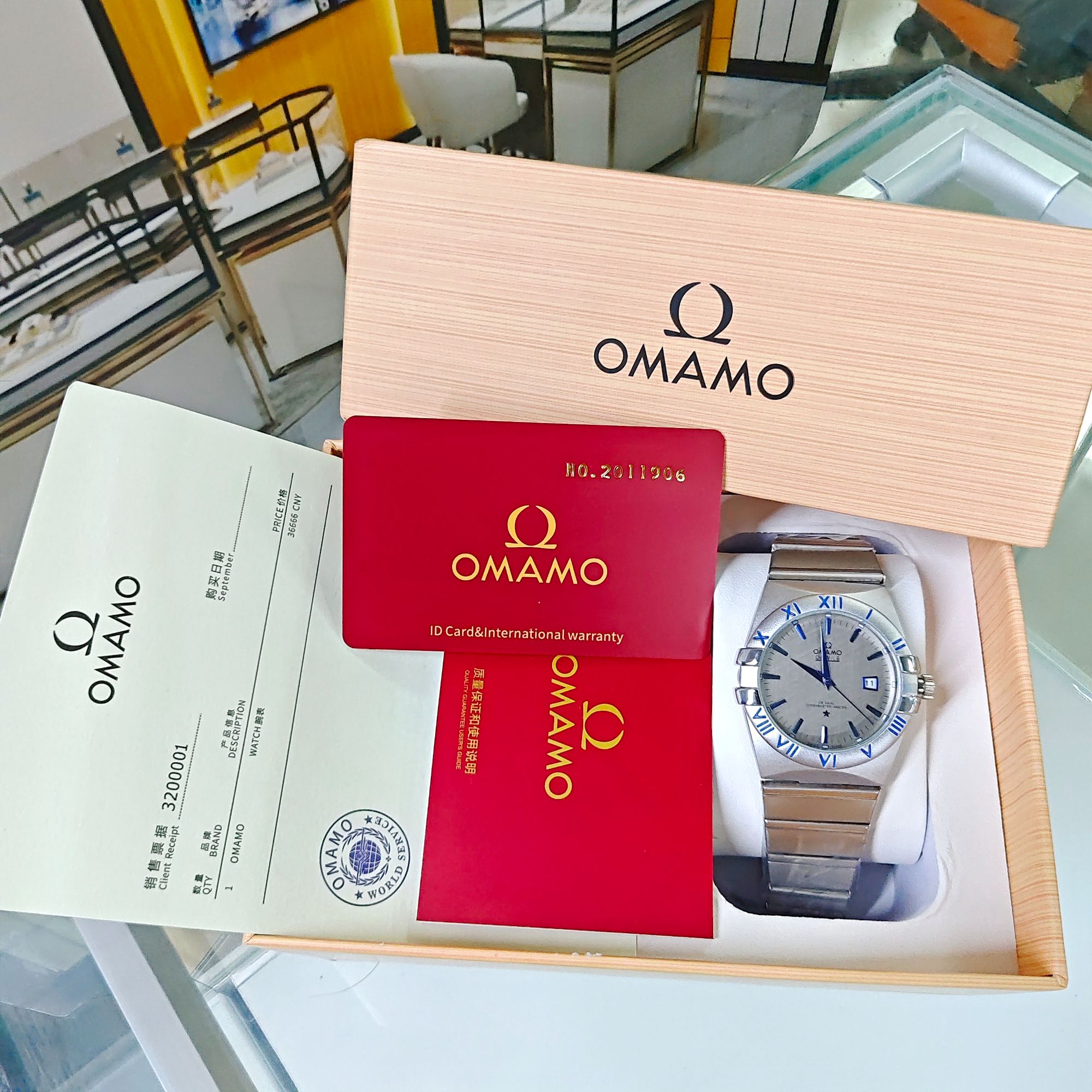 全新未使用 /星座/灰盘/表径40mm/男士全自动机芯腕表/钢带-wx-k8