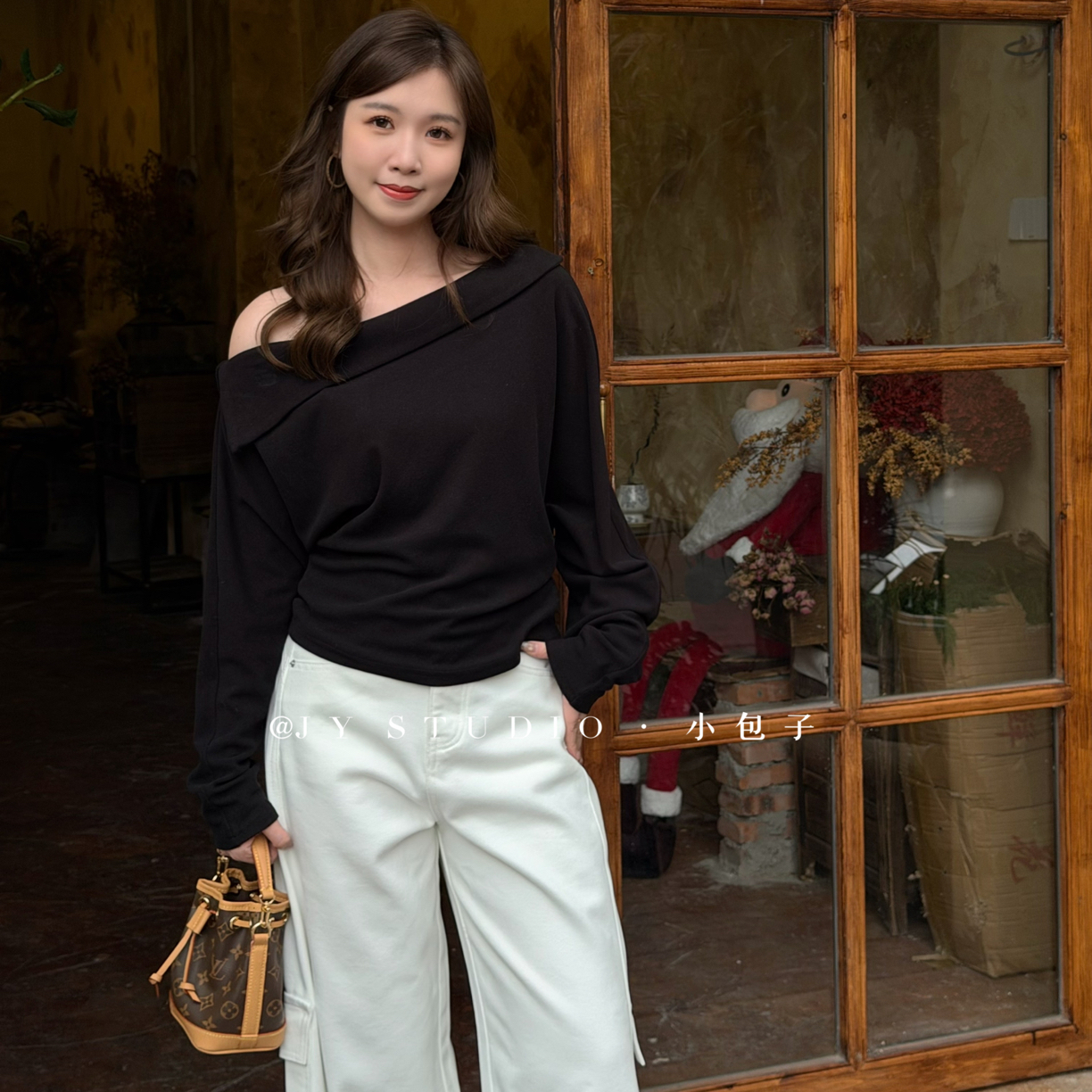 小包子【慵懒风露肩上衣】蝙蝠袖