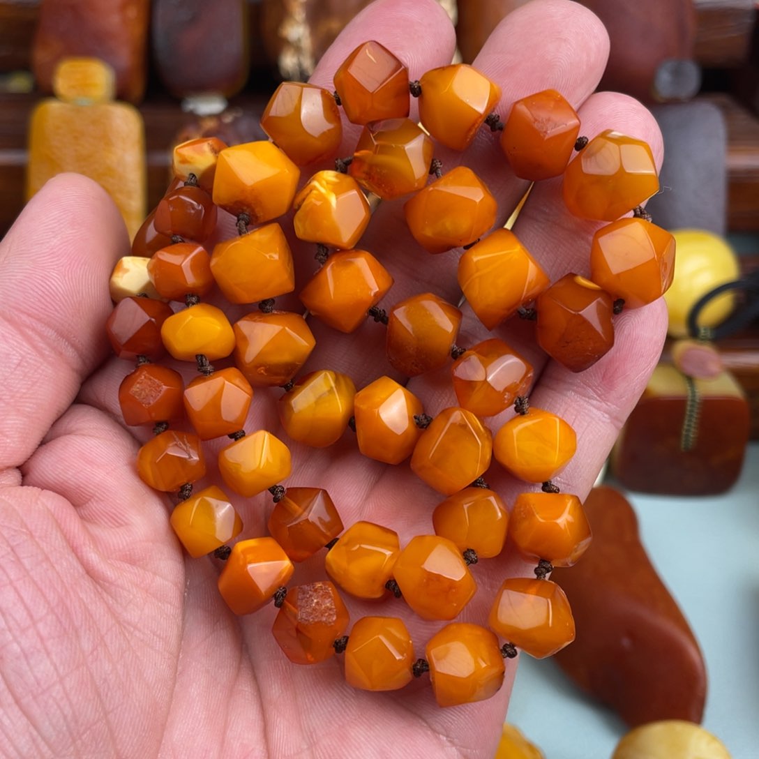 定制琥珀未镶嵌老蜜蜡项链