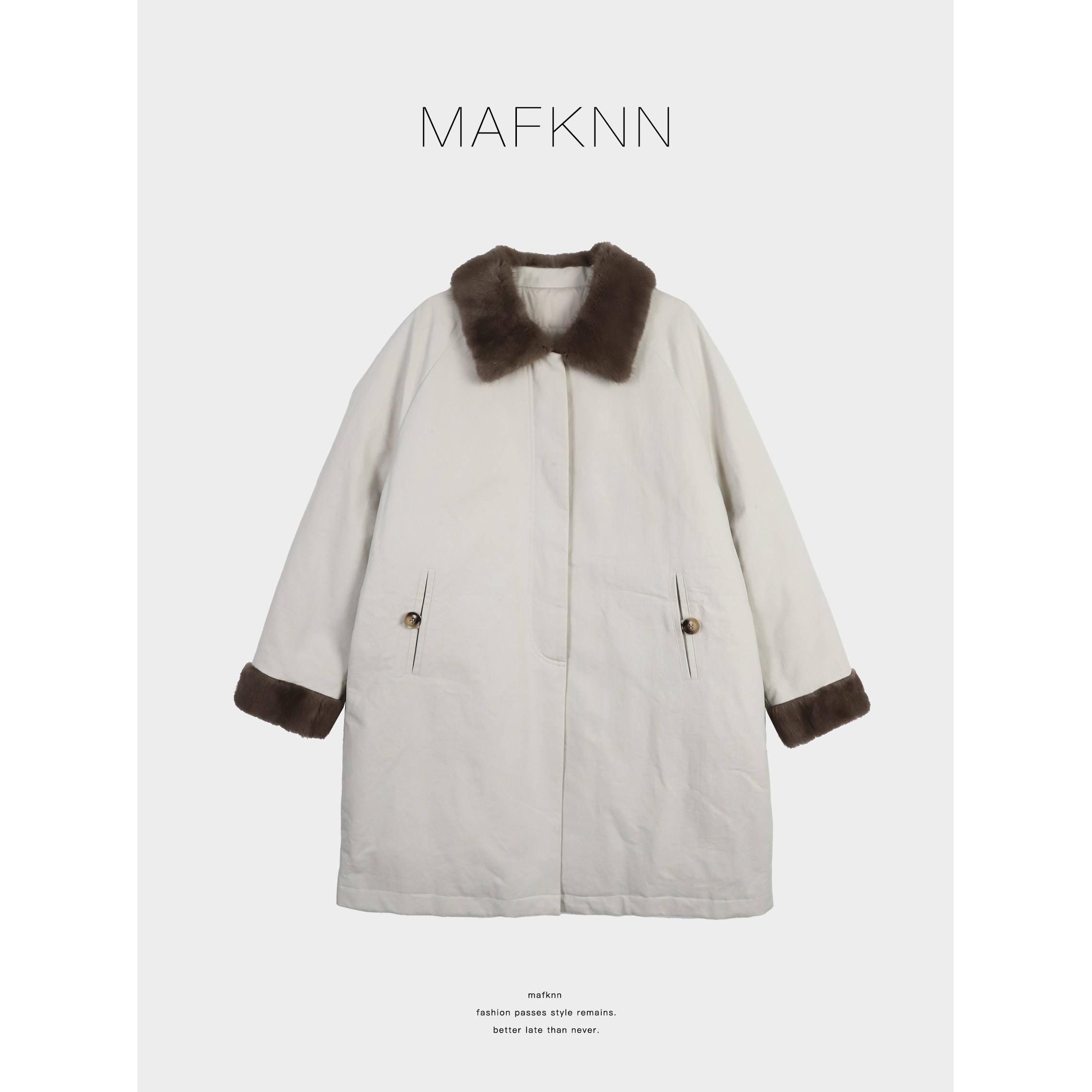 MAFKNN/玛肯时尚休闲简约纯色百搭冬季90白鹅绒羽绒服MK13661