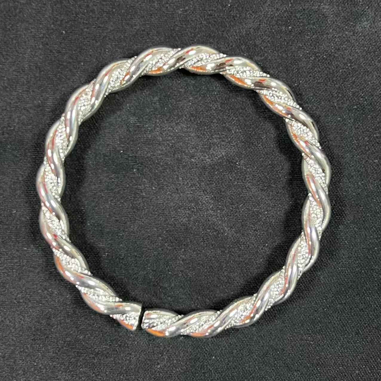 YZ027  麻花精品手环  精品银色手环（无礼盒）