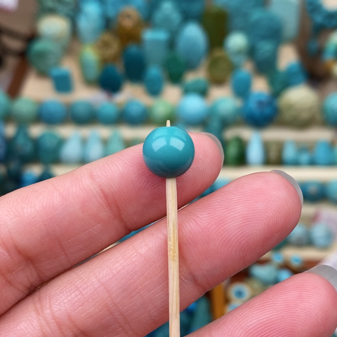 绿松石珠宝奇石未镶嵌8.5mm