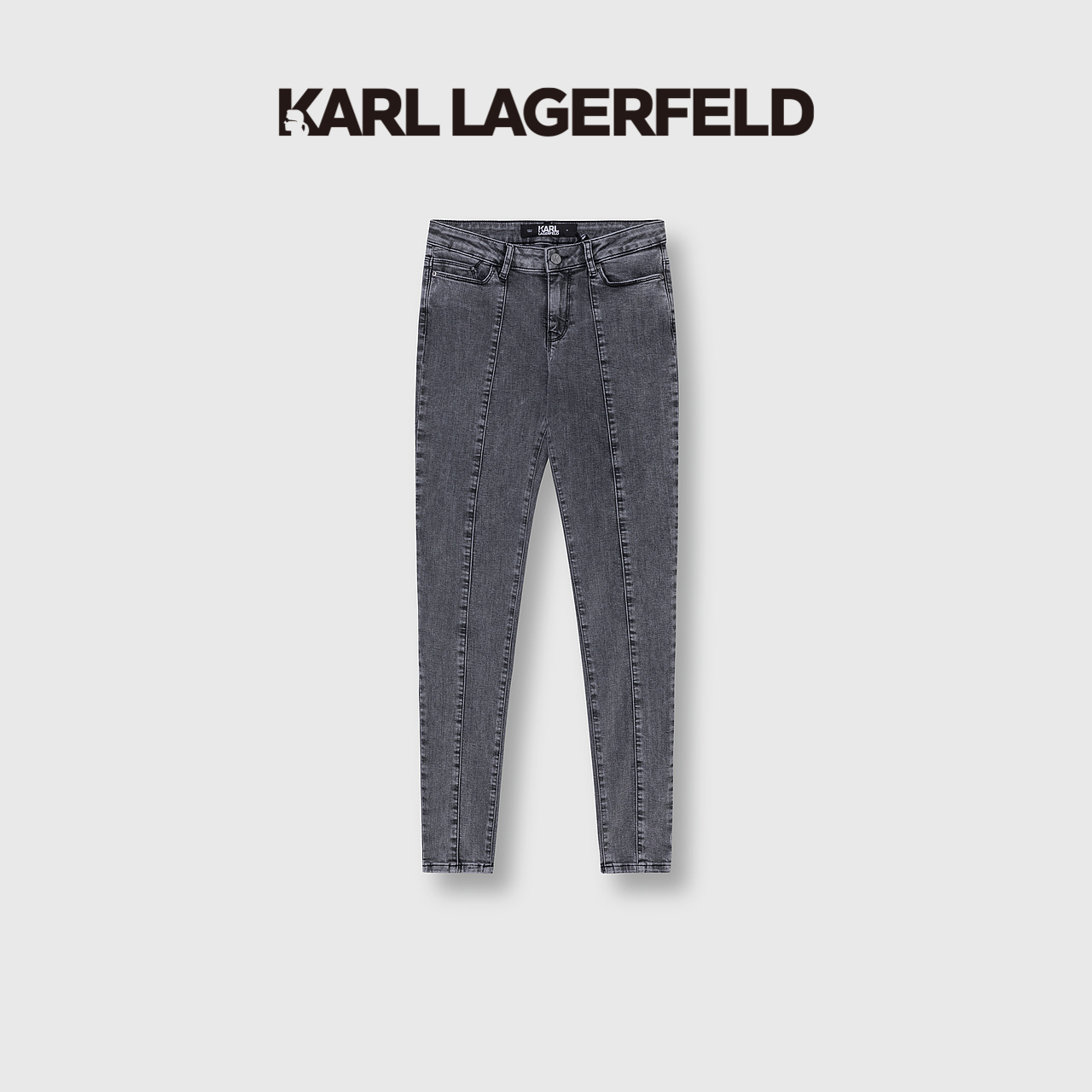 【丽公主专属】KARLLAGERFELD灰色牛仔裤女修身22UW1103