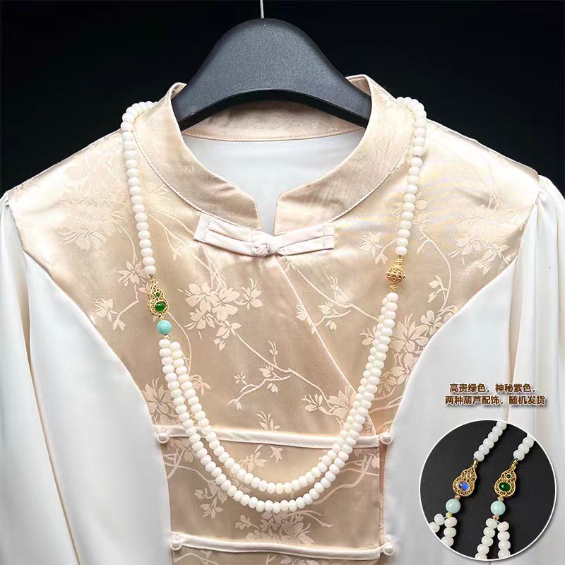 铜合金项链 新中式国风旗袍汉服马面裙禅意双层项链毛衣链