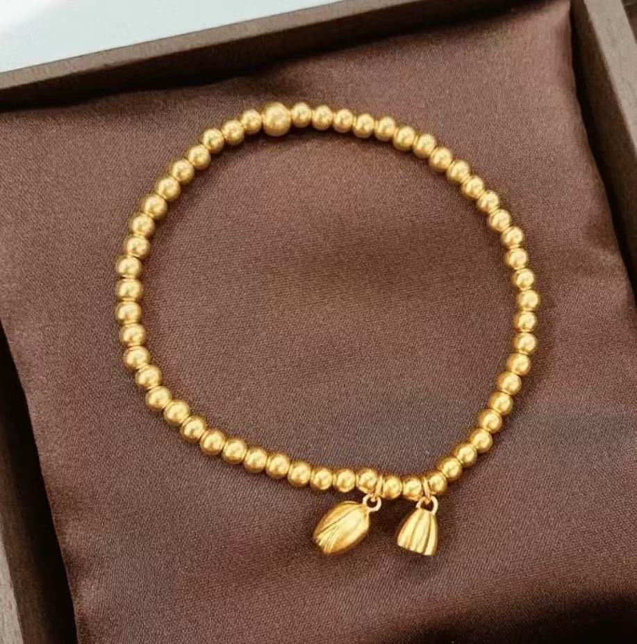 【李总专属】两世欢荷花莲蓬足金黄金手串18克zip