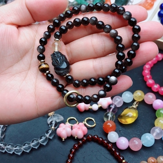 手链烟晶银S925镶嵌