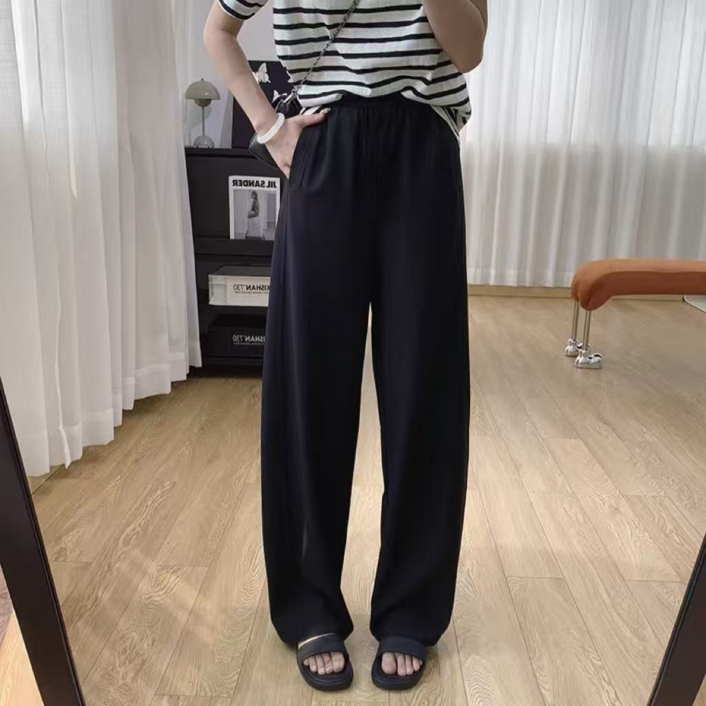 476 松紧腰显瘦垂感休闲夏季裤子宽松直筒阔腿C2 A6