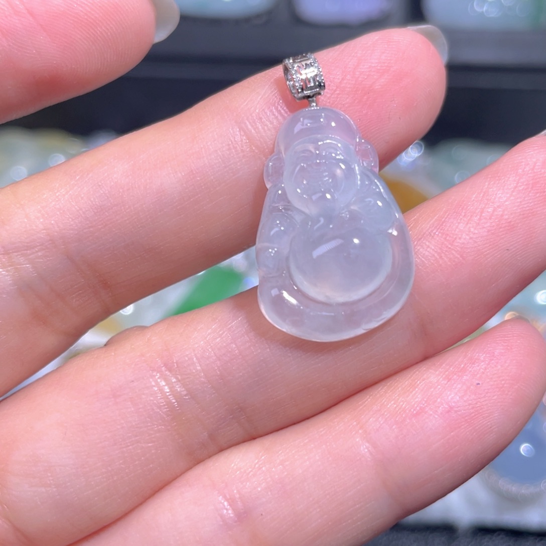 颈饰18K金镶嵌翡翠翡翠