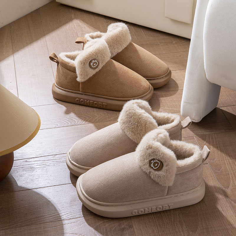 厚底包跟雪地靴女士冬天拖鞋女款2025新款爆款加绒加厚保暖棉拖鞋