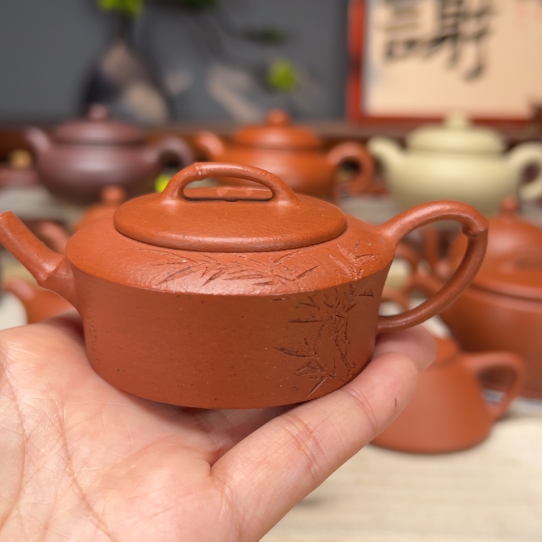 紫砂茶壶宝山红泥90