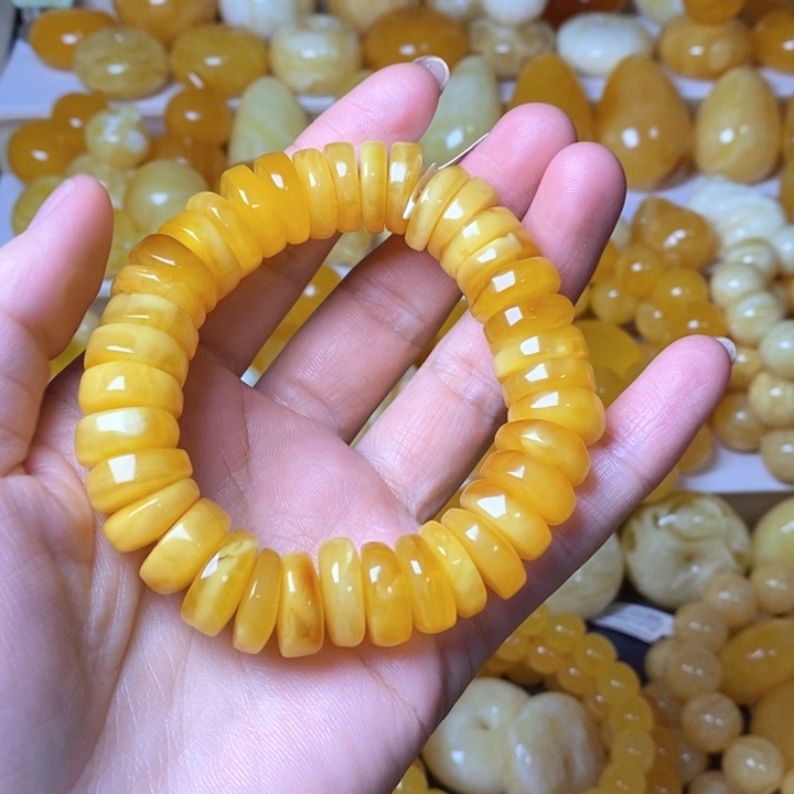 琥珀未镶嵌手链天然无优化琥珀蜜蜡