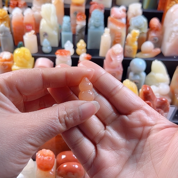 老挝石印石镜**界手工定制，葫芦