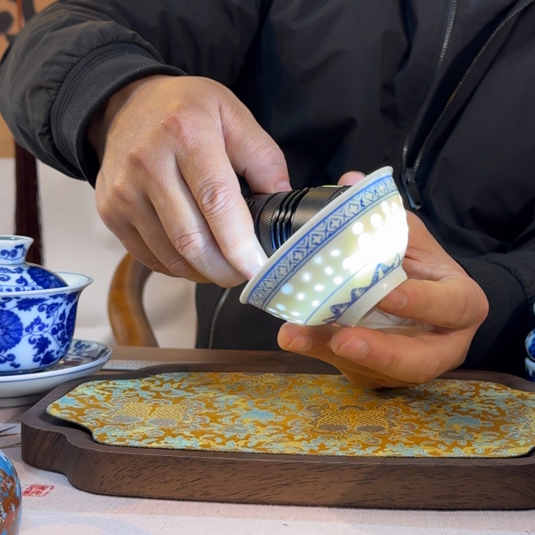 陶其他青花玲珑杯