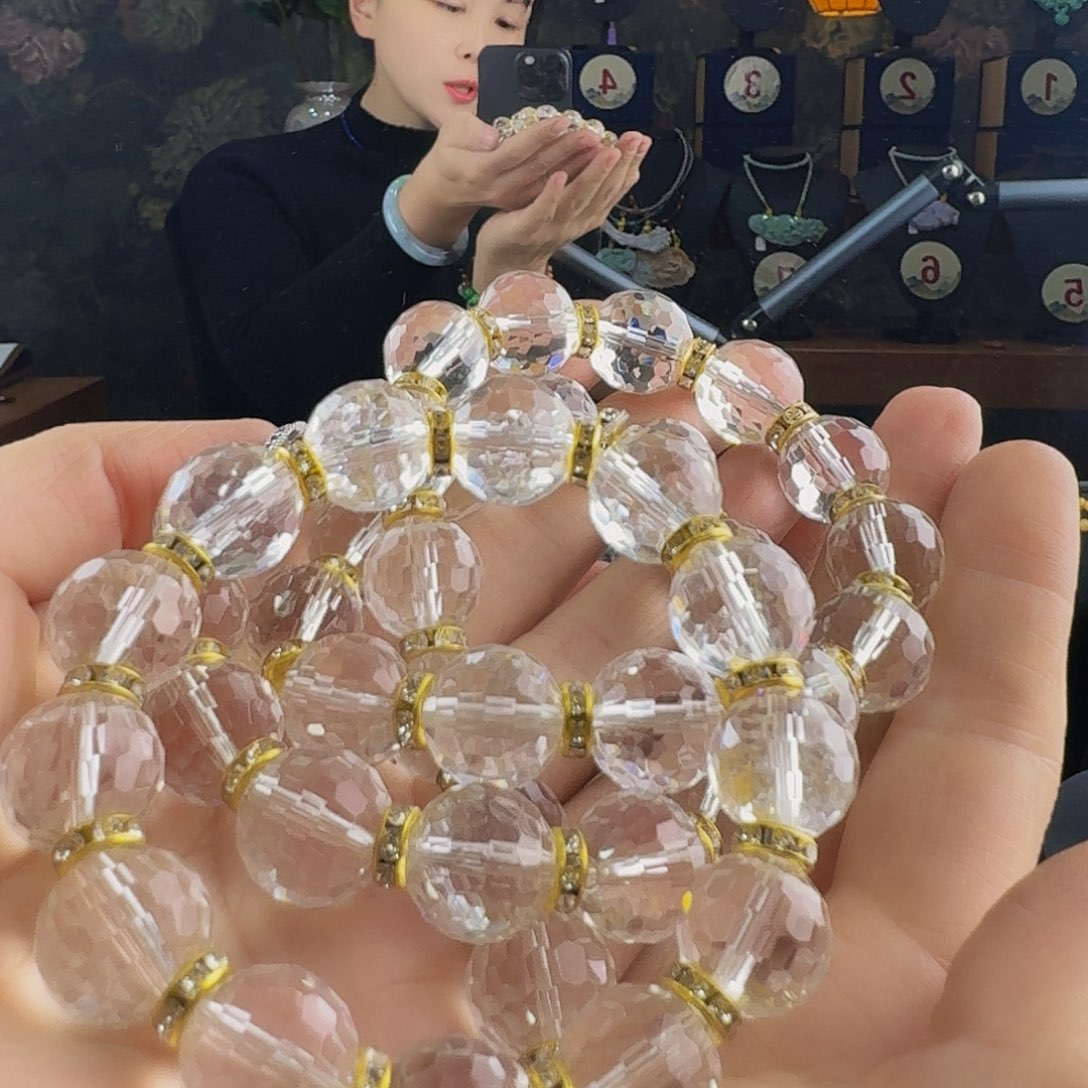 水晶手串未镶嵌老坑