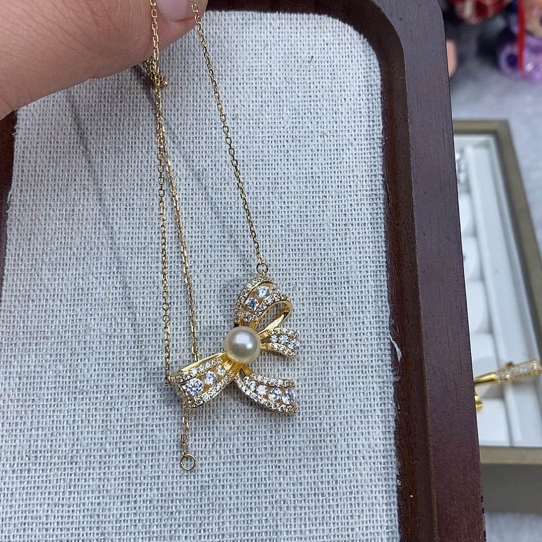 海水珍珠银S925镶嵌套链