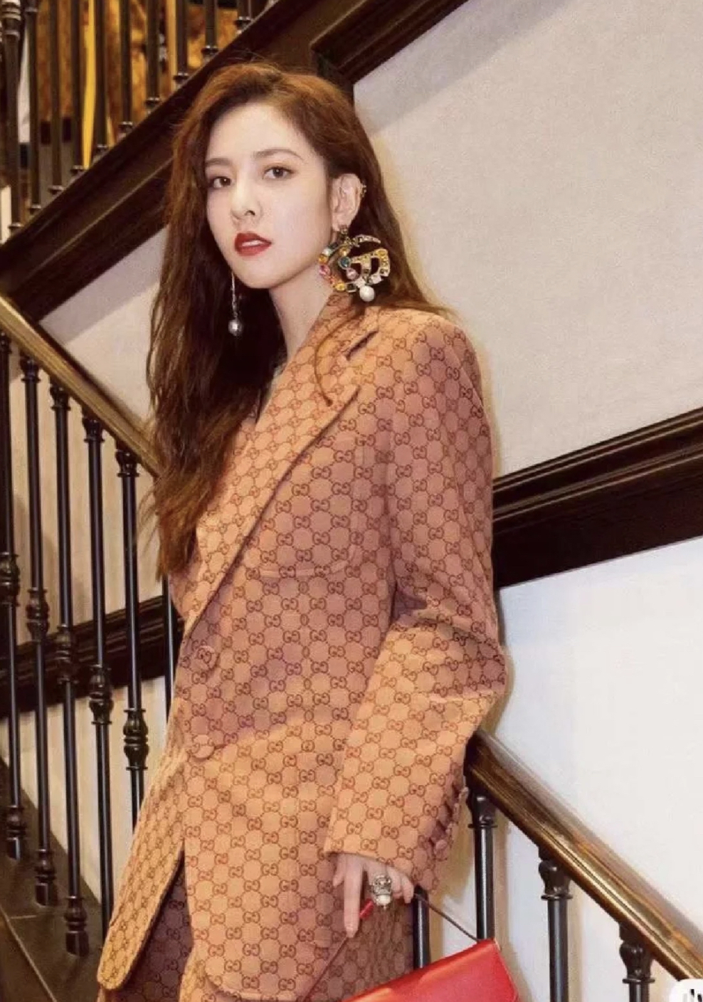 95新 GUCCI/古驰 bb1359 棉/聚酯纤维 满印双G西装外套 40码微瑕 