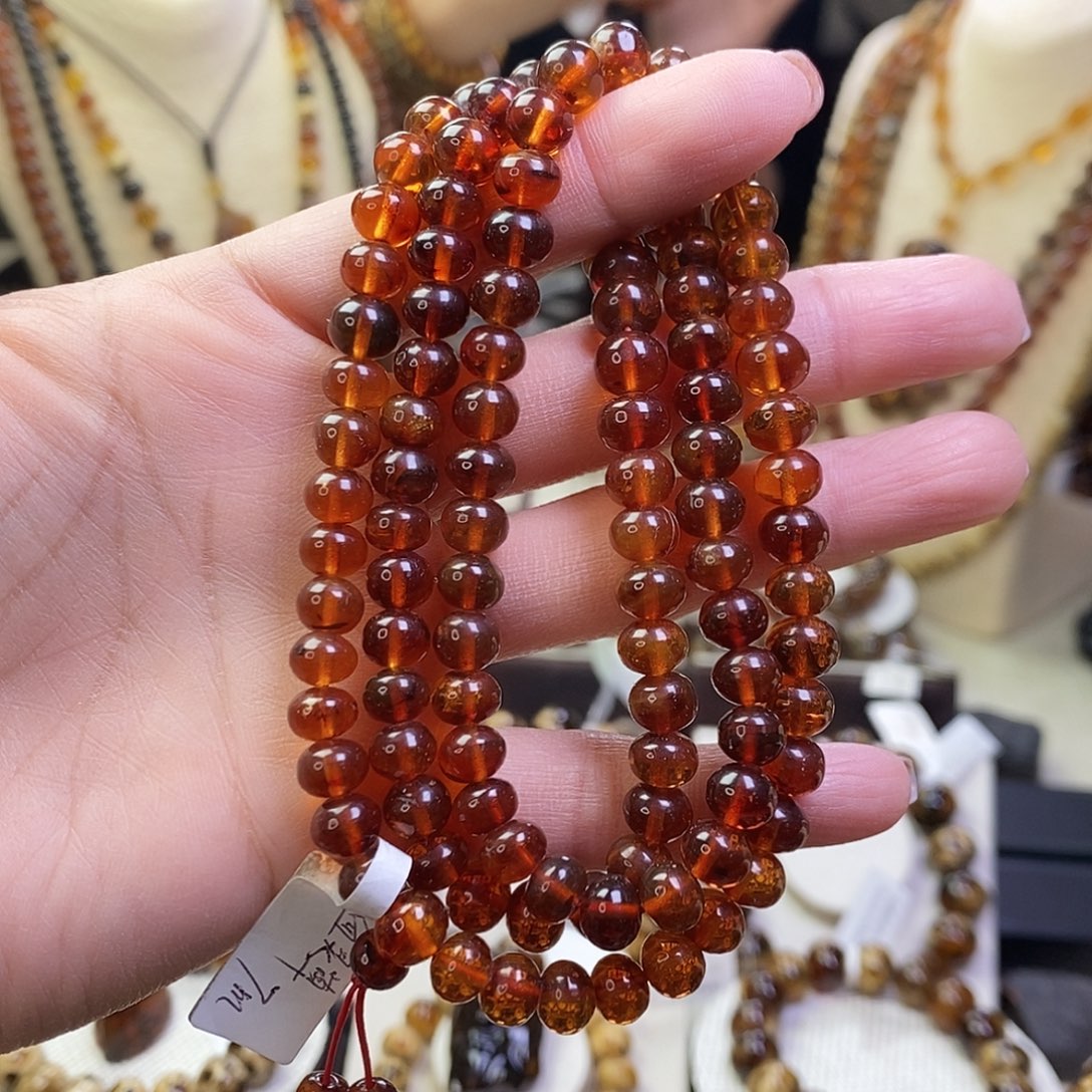 A***n琥珀未镶嵌裸石血珀7mm