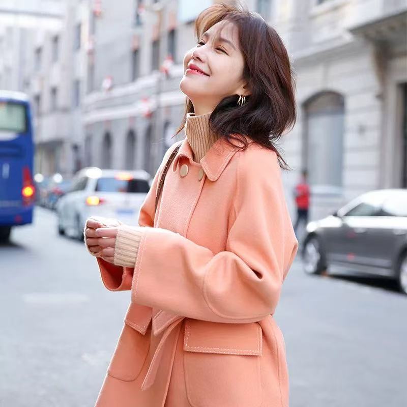 5214 毛呢外套2024新款宽松小个子韩版温柔系秋冬大衣女