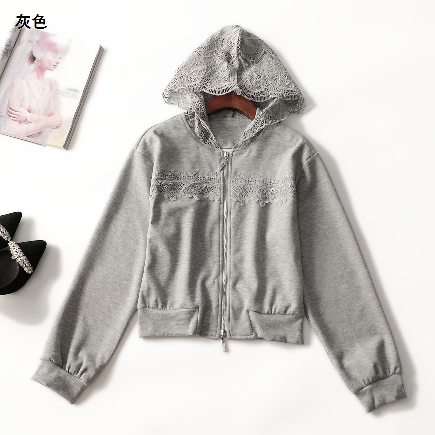 247680秋短款长袖拉链外套