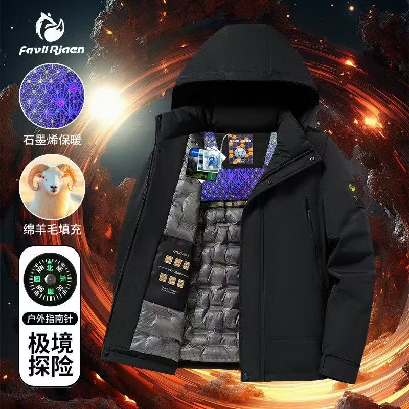 《90气绒服》航天光感防风防水情侣羊毛外套2512