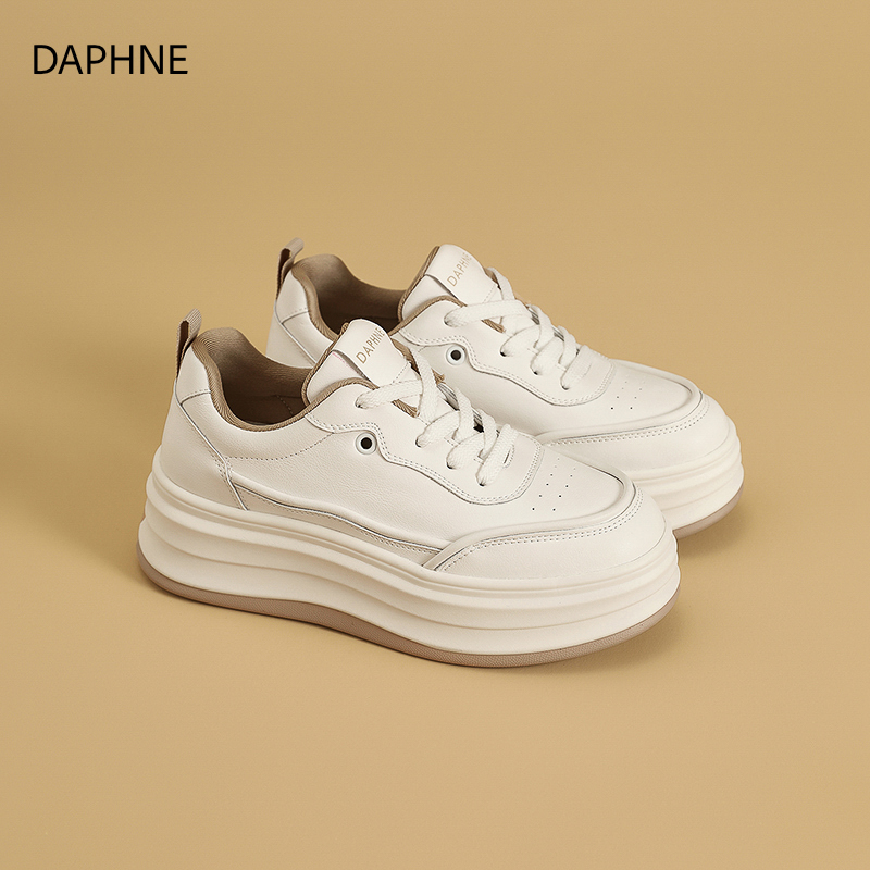 Daphne/达芙妮流光风小白鞋女2025秋季爆款透气拼色复古百搭女鞋