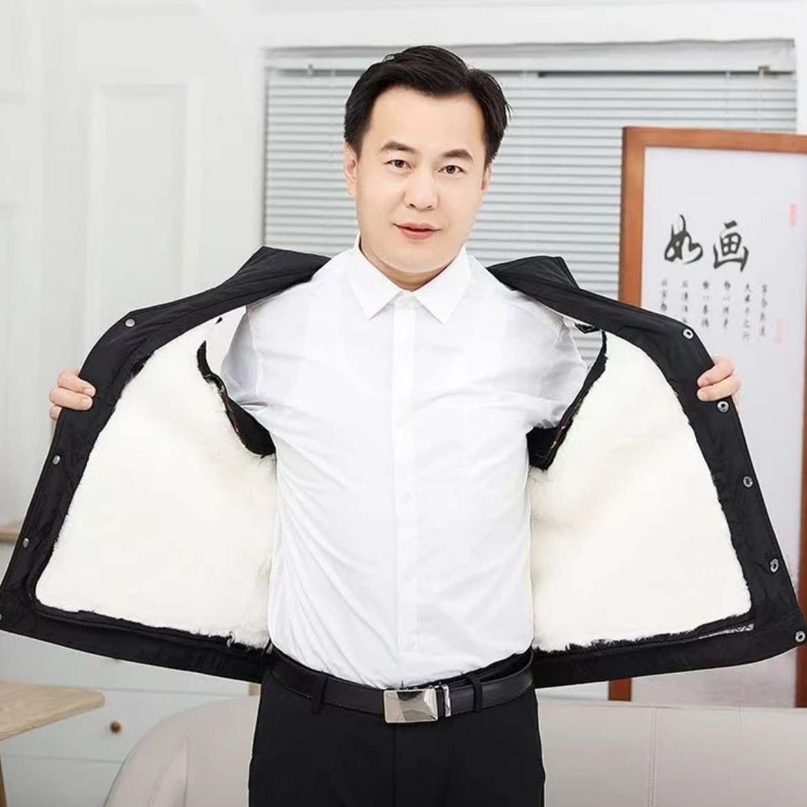 小乔甄选.秋冬季中老年男士绵羊毛内胆马甲加绒加厚抗寒保暖坎肩