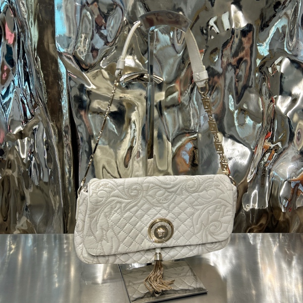 95新 VERSACE/范思哲 白色 手拿 单肩腋下