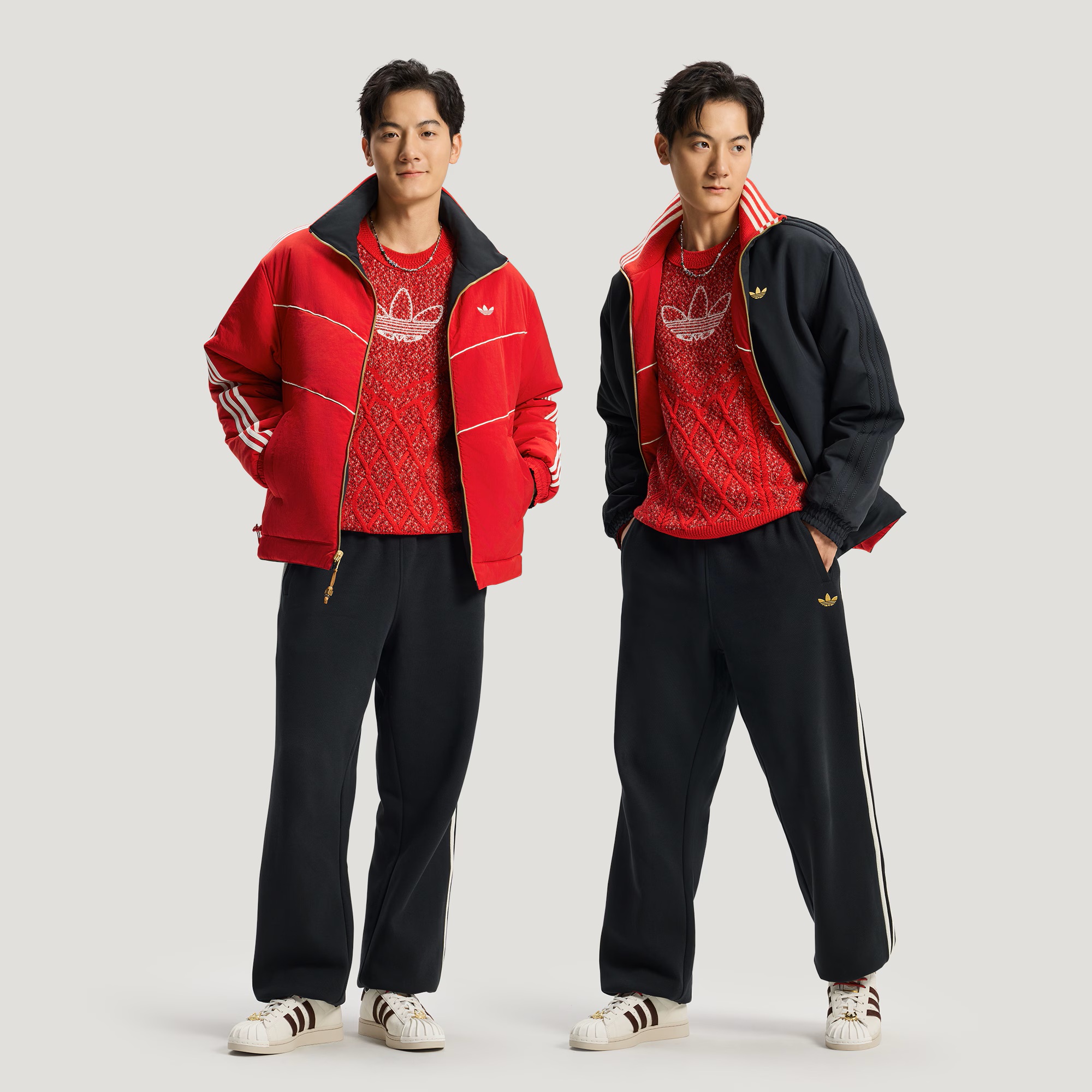 Adidas三叶草JACKET PADDED 新年款保暖双面穿运动棉服 KT0639 X