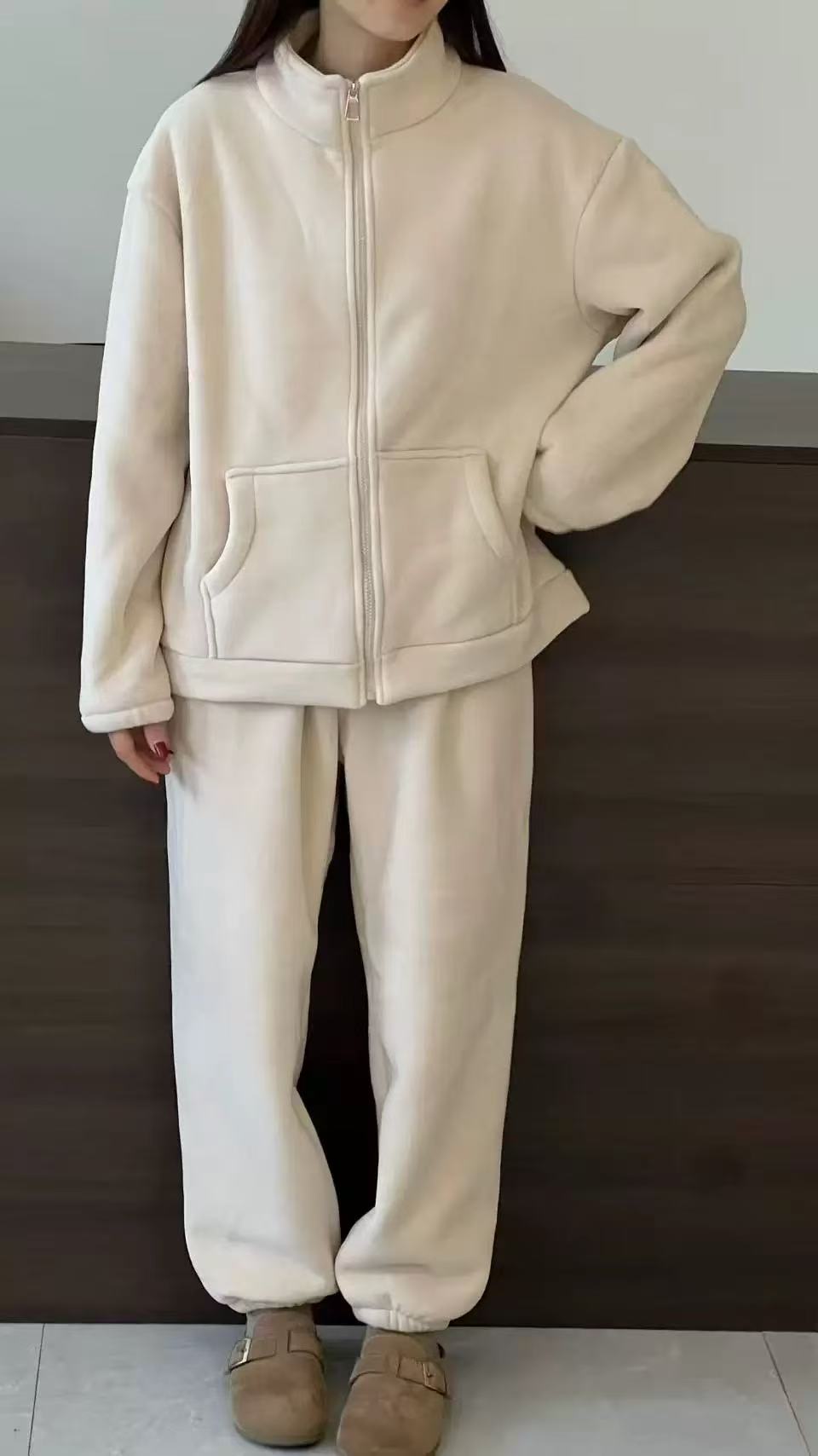格调美美 冬季新款女士加厚暖暖睡衣海豚绒可外穿家居服套装