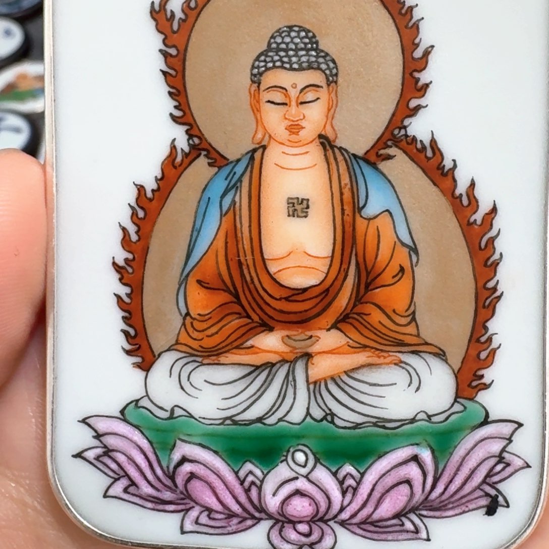 大***界瓷片阿弥陀佛挂件一个