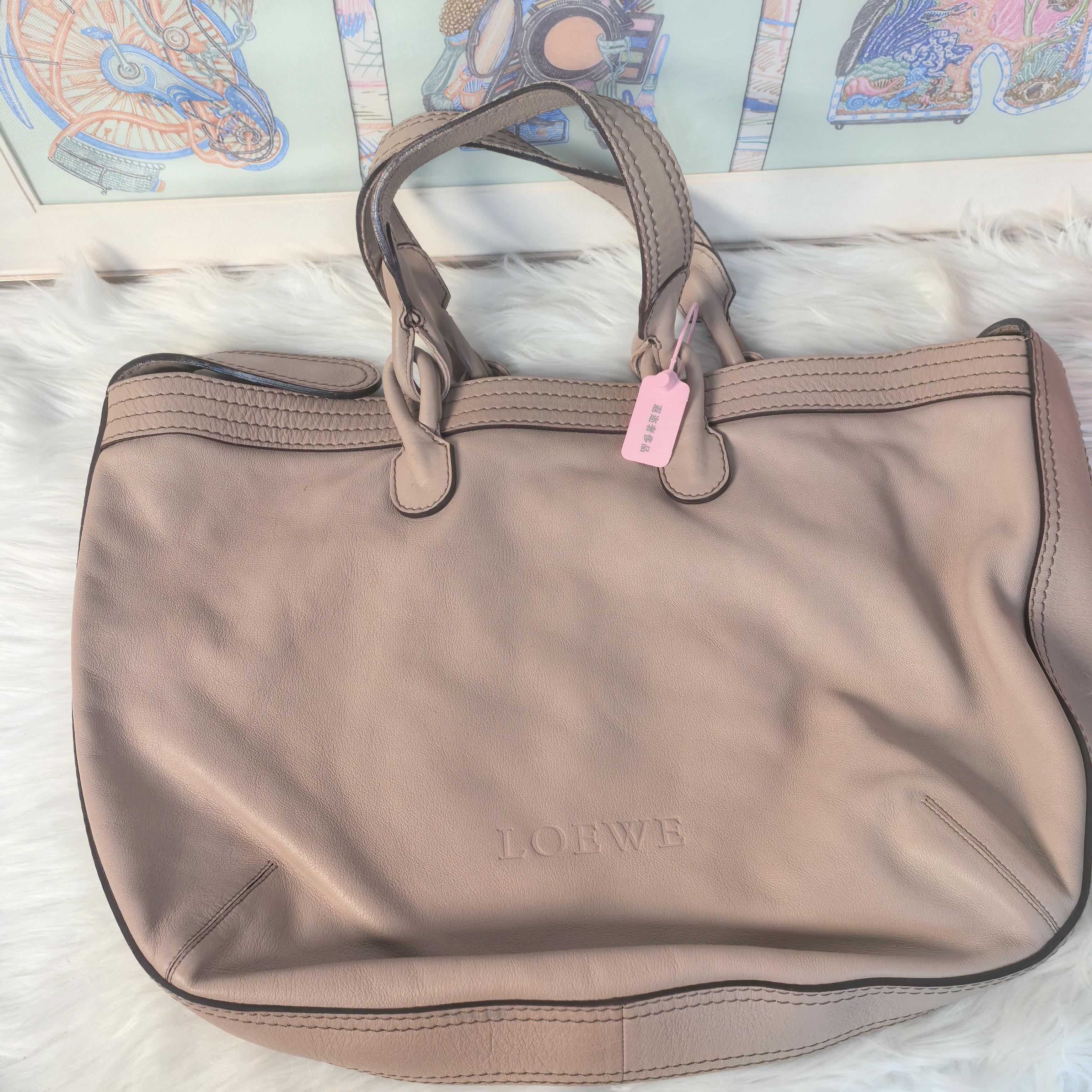 95新 LOEWE/罗意威 奶茶色手提单肩包