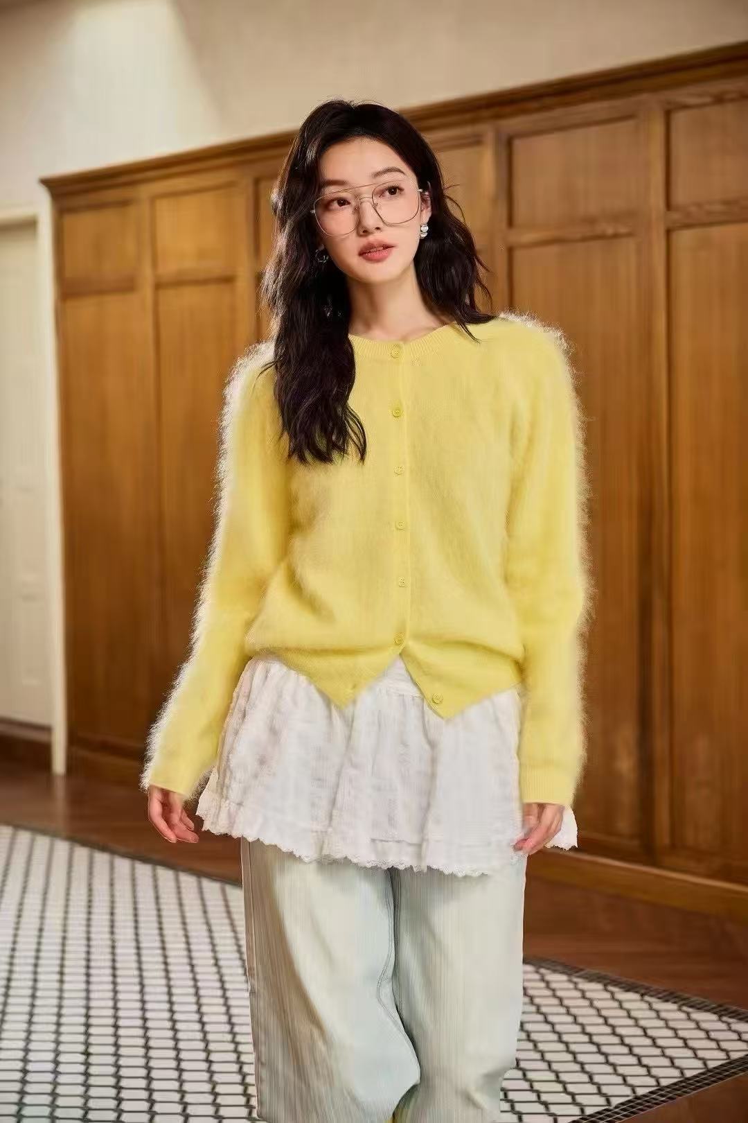 【开衫羊绒拉绒】针织女开衫百搭上衣